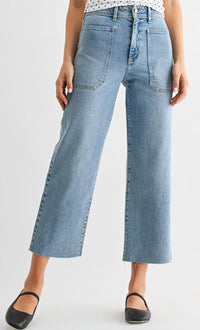 JUST BLACK DENIM Judy High Rise Utility Jean in light denim - women's jeans - detail view