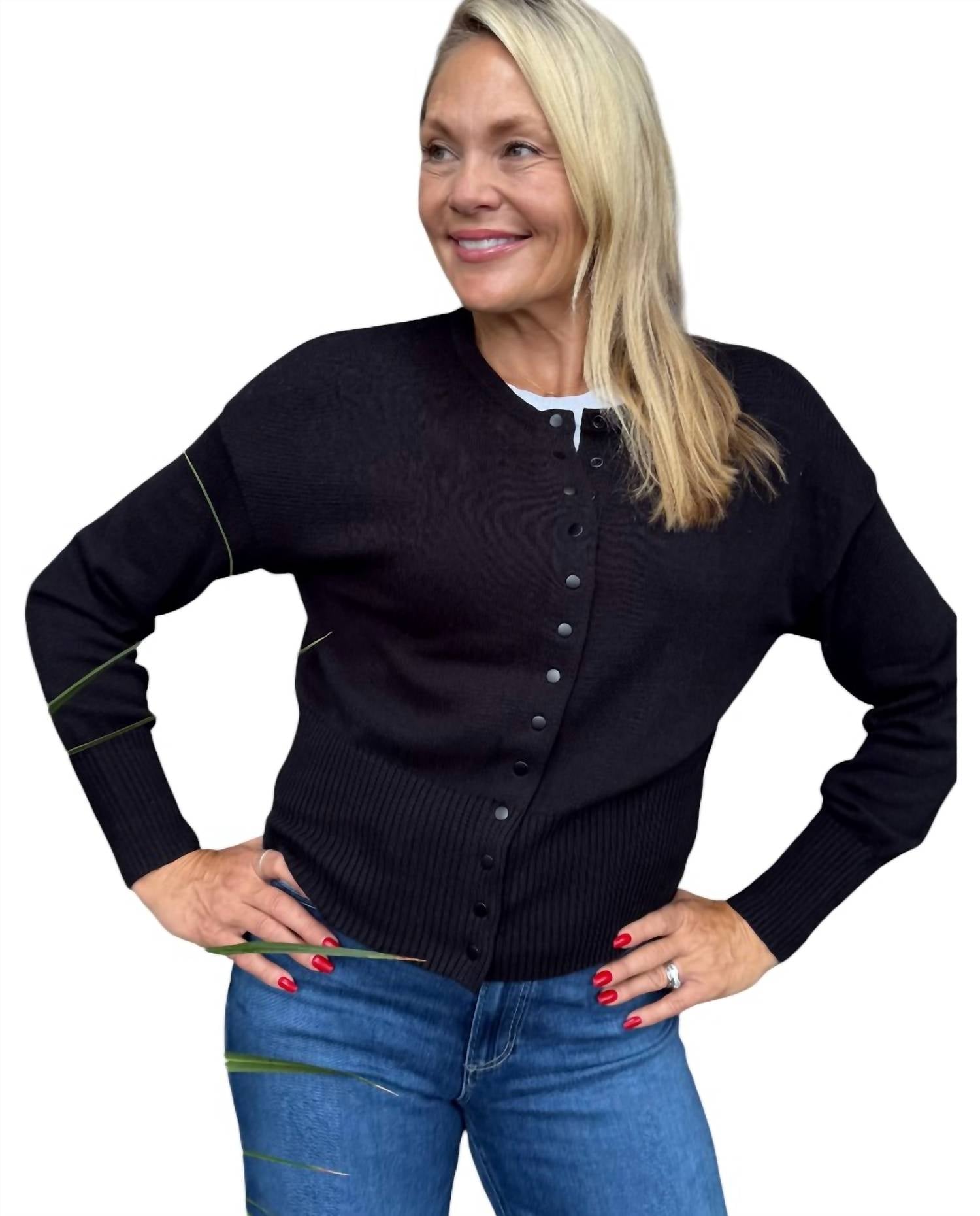Nic + Zoe - Snap It Pure Cardigan
