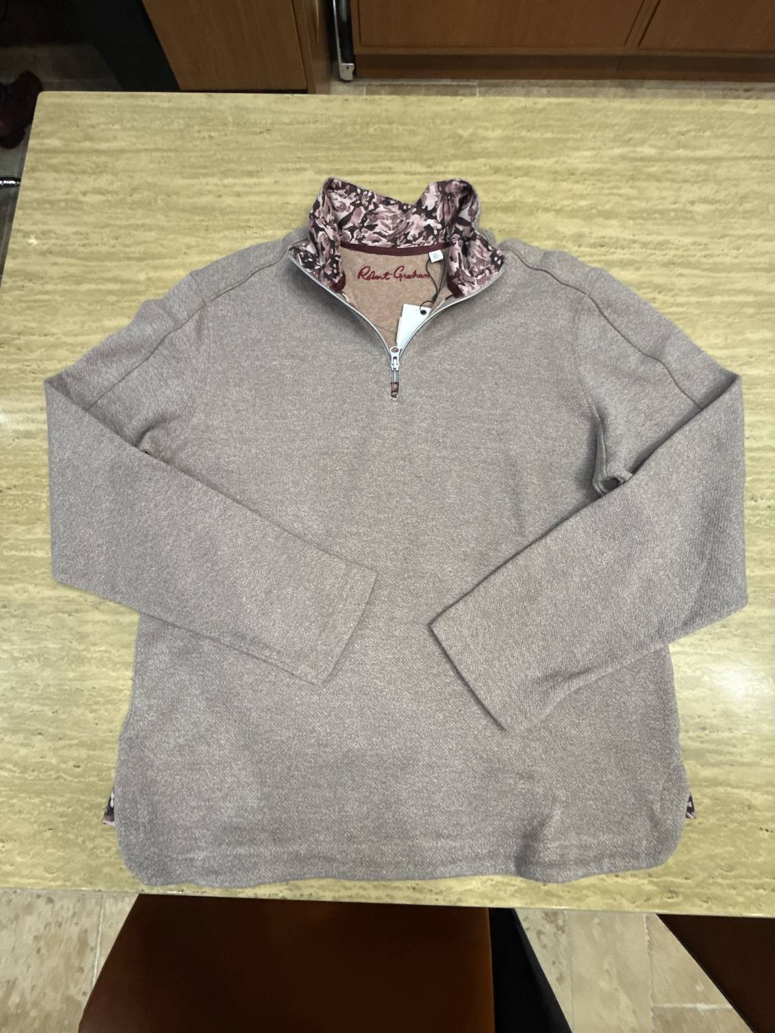 Robert Graham Men's Zip Top in mocha - men's jacket