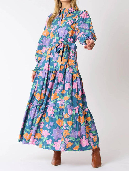 Peach Love - Poplin Floral Dress