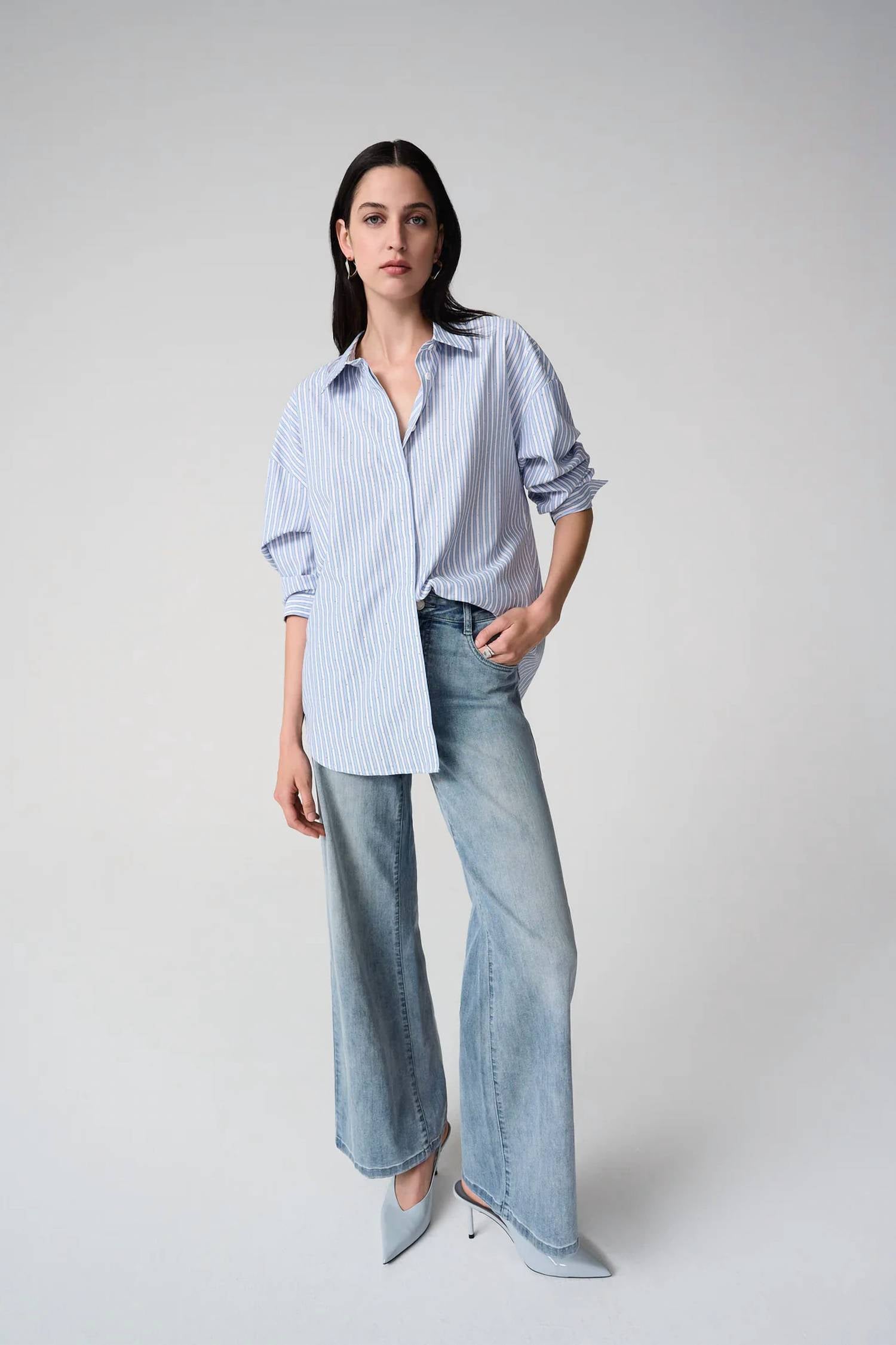Joseph Ribkoff - Tencel Stripe Print Boxy Blouse