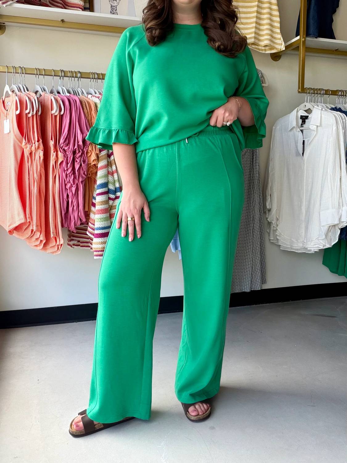 Umgee - Women's Luxe Knit Wide Leg Pants