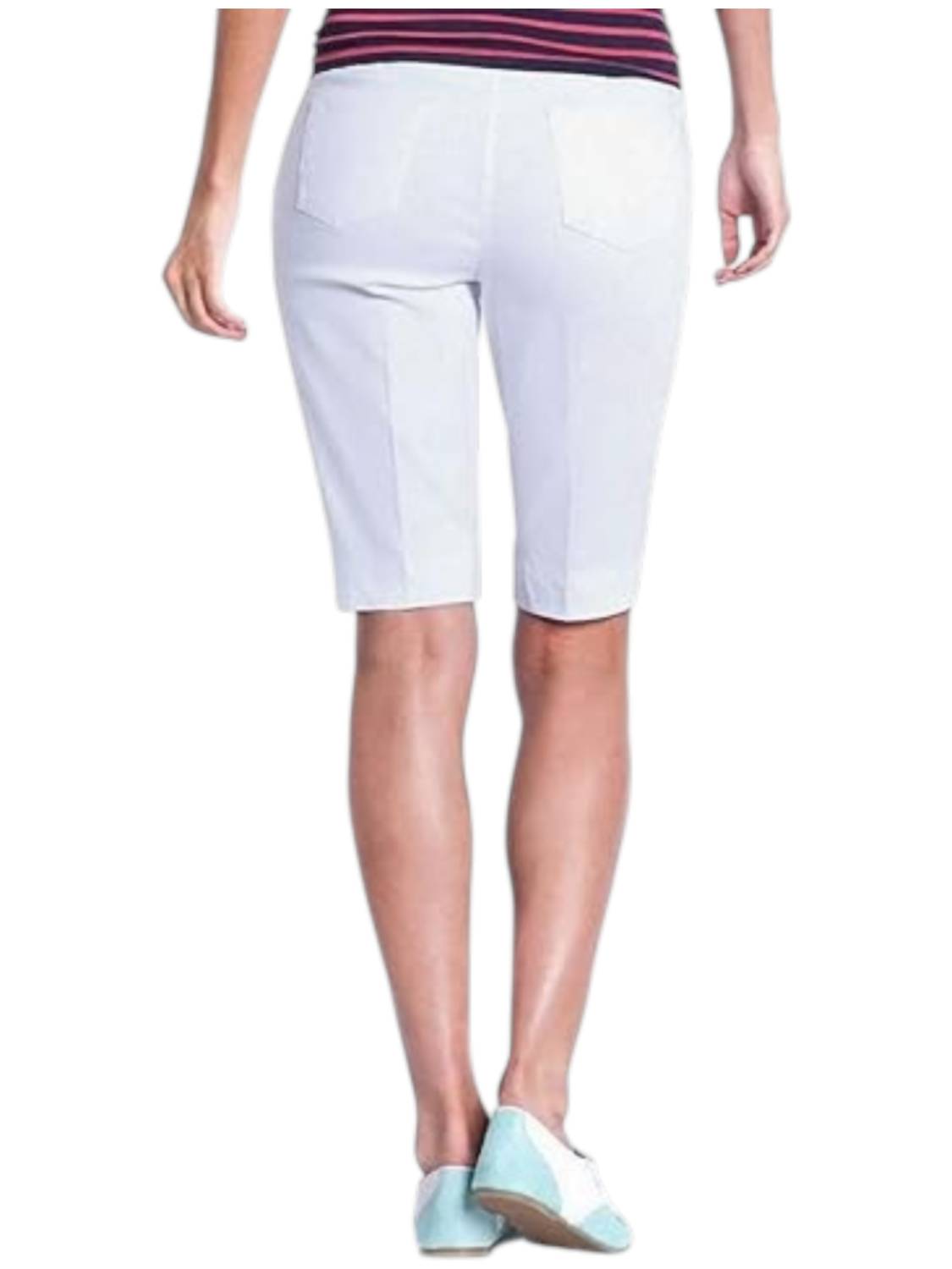 Slimsation By Multiples Pull On Shorts in white - women's shorts - detail view