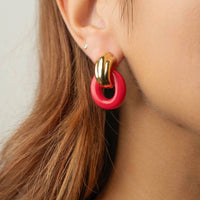 Gold & Honey - Women's Donut Door Knocker Earrings