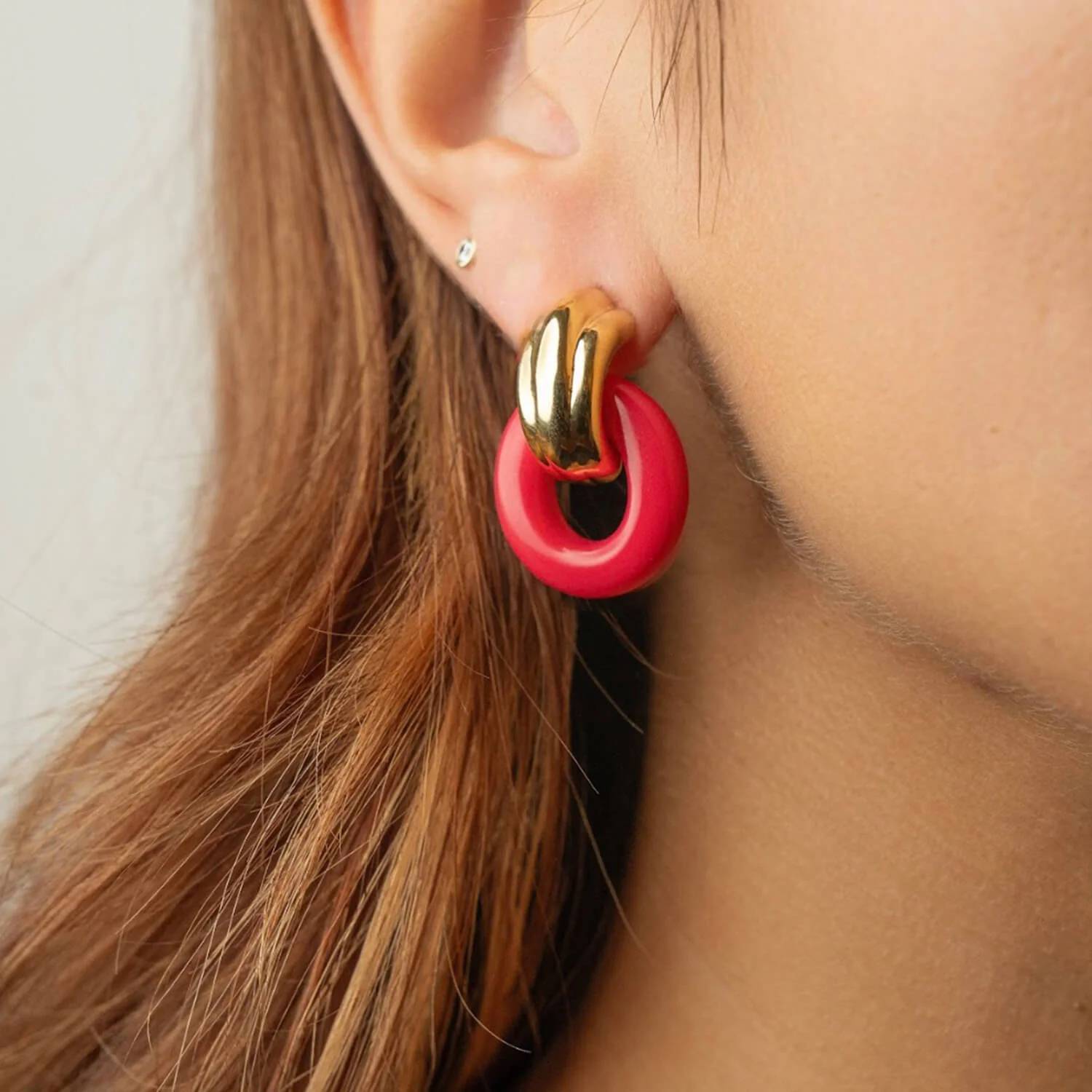 Gold & Honey - Women's Donut Door Knocker Earrings