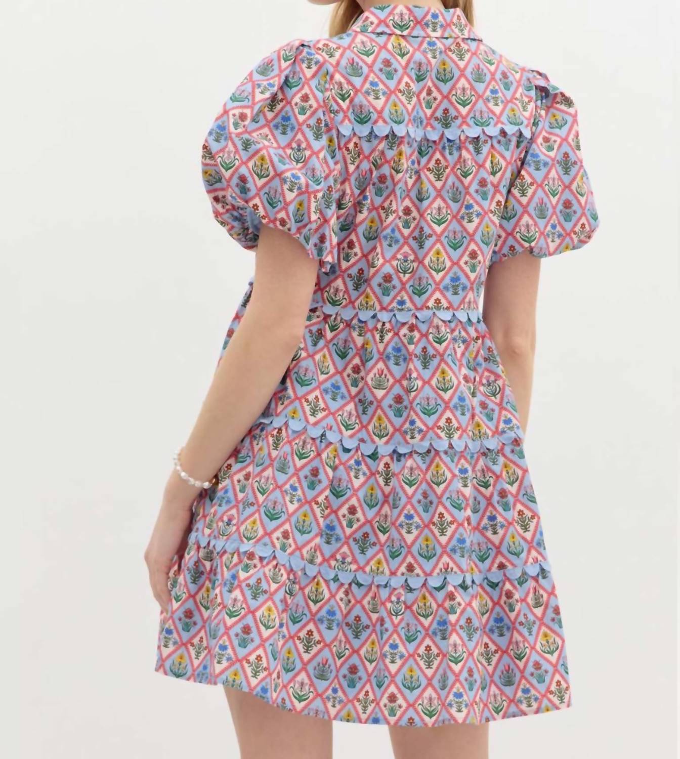 Entro - Floral Pattern Tiered Mini Dress