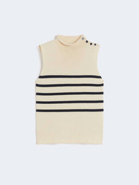 Weekend Max Mara Trofeo Sleeveless Knit Sweater in ivory - women's sweater - view 5