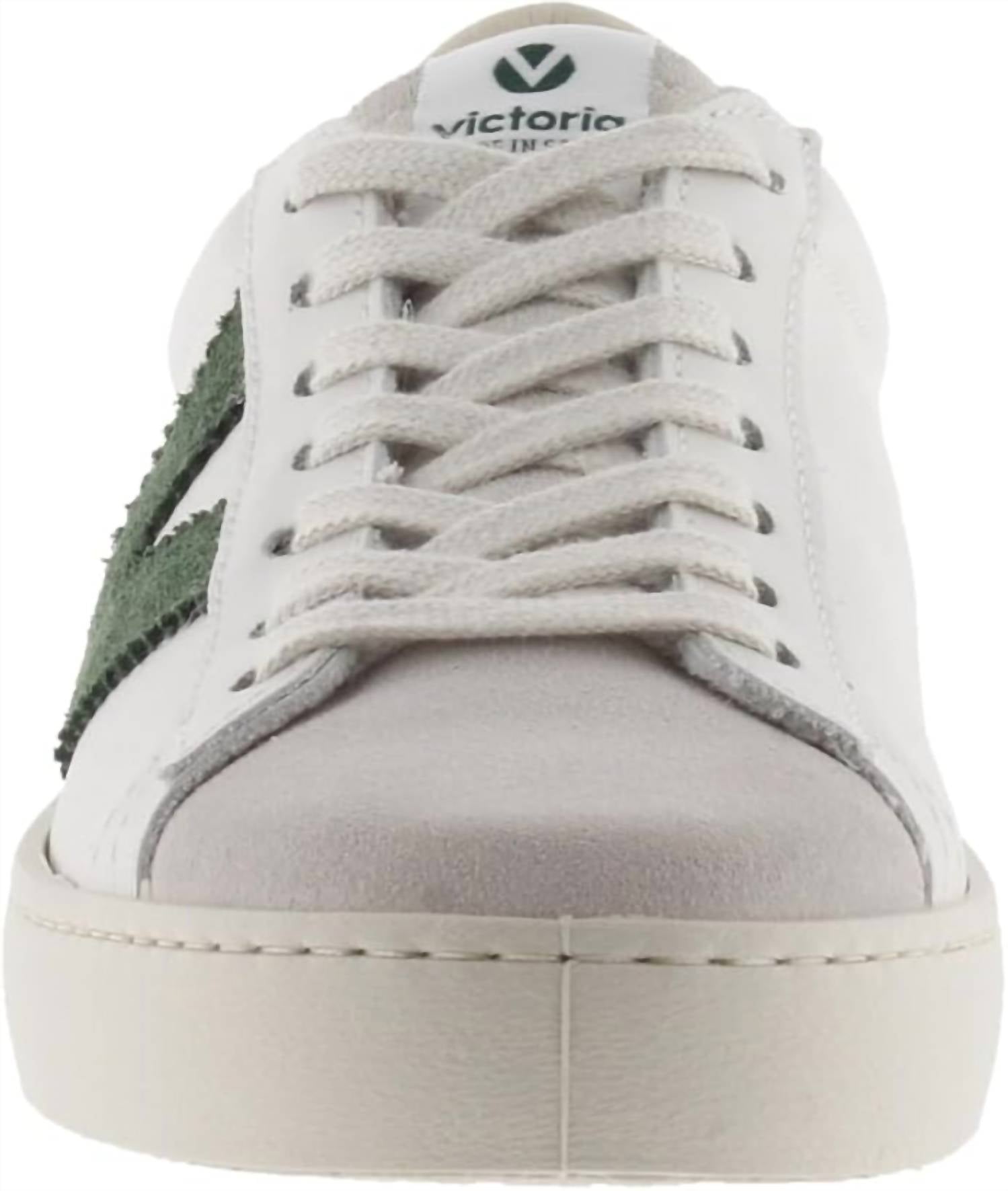 VICTORIA Women's Berlin Leather Sneakers in botella - women's sneaker - detail view