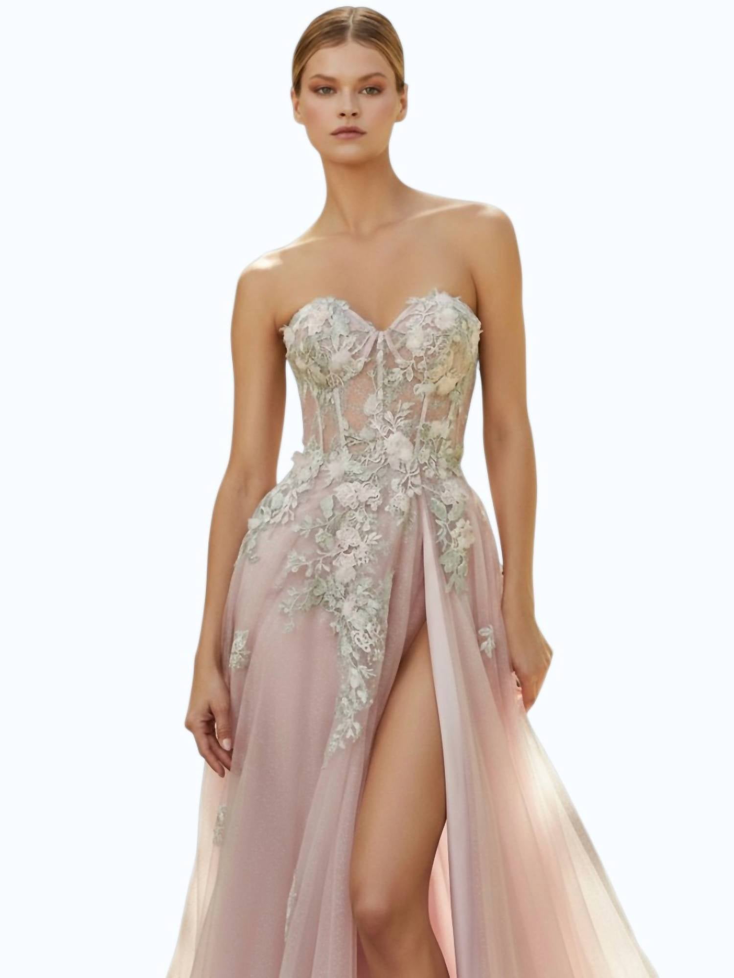Andrea & Leo Couture - Penelope Blossom With Overskirt Gown