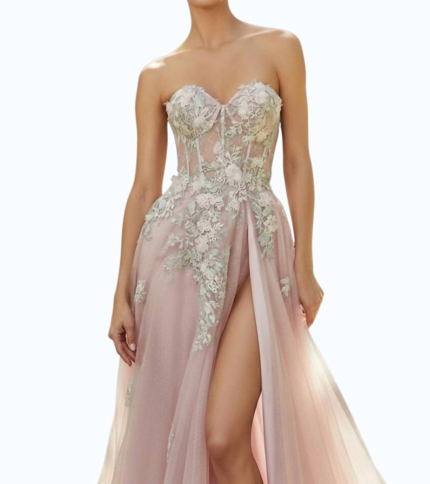 Andrea & Leo Couture - Penelope Blossom With Overskirt Gown