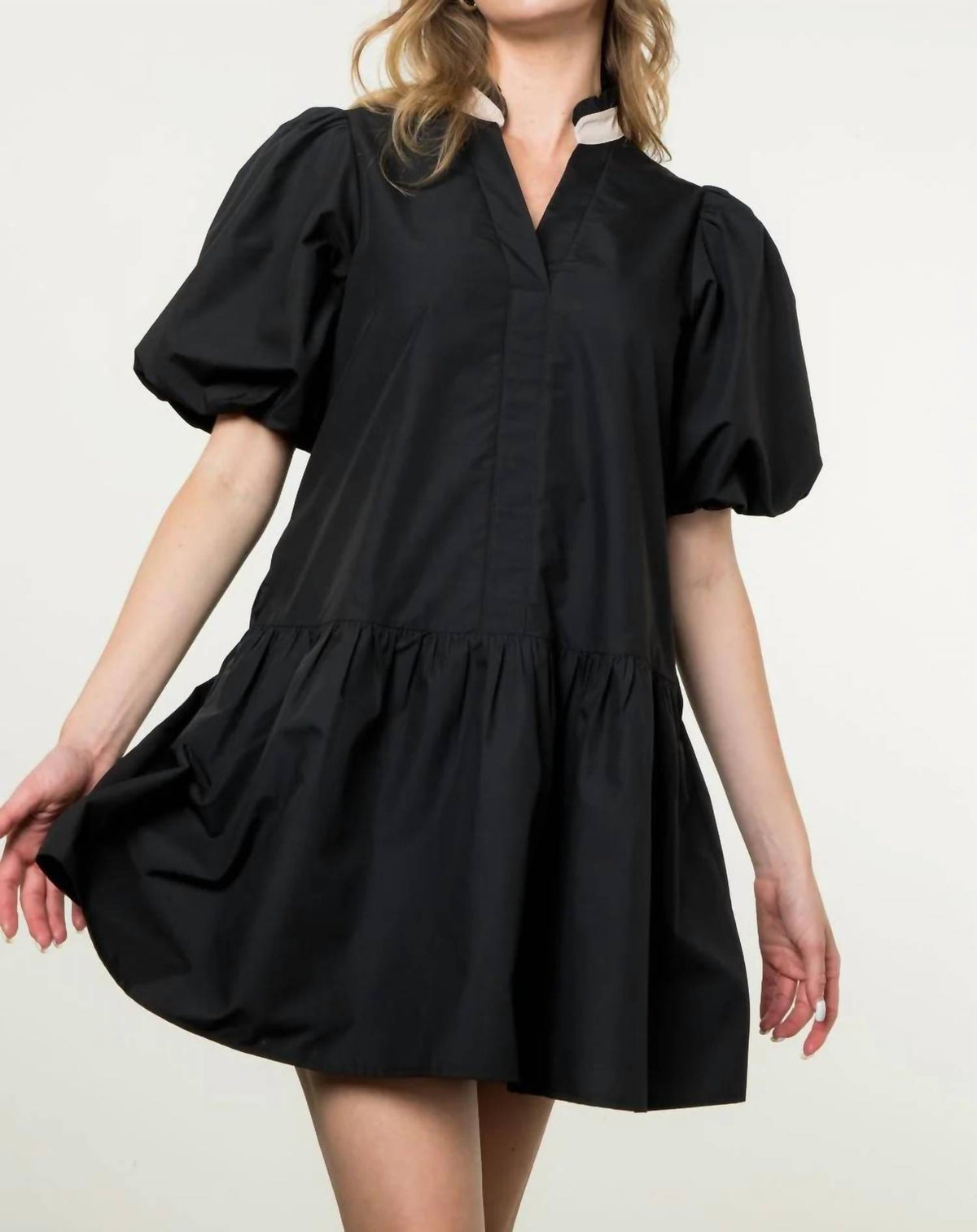 Thml - Puff Sleeve V-neck Dress