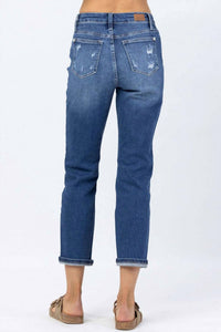 Judy Blue - High Rise Rainbow Embroidery Straight Jeans