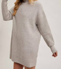 Bluivy - Mock neck knit sweater mini dress