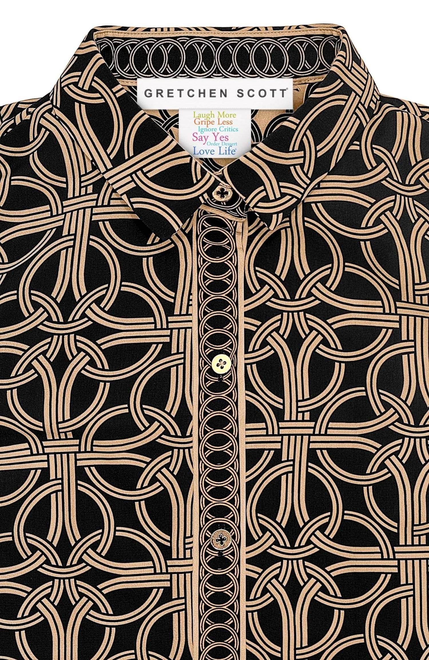GRETCHEN SCOTT Boyfriend CDC Shirt in black tan - women's shirt - view 5