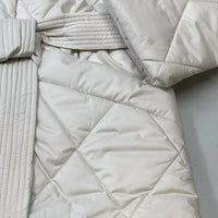 Lilla P Women’s Quilted Hooded Belted Puffer Coat in opal beige - women's jacket - view 8