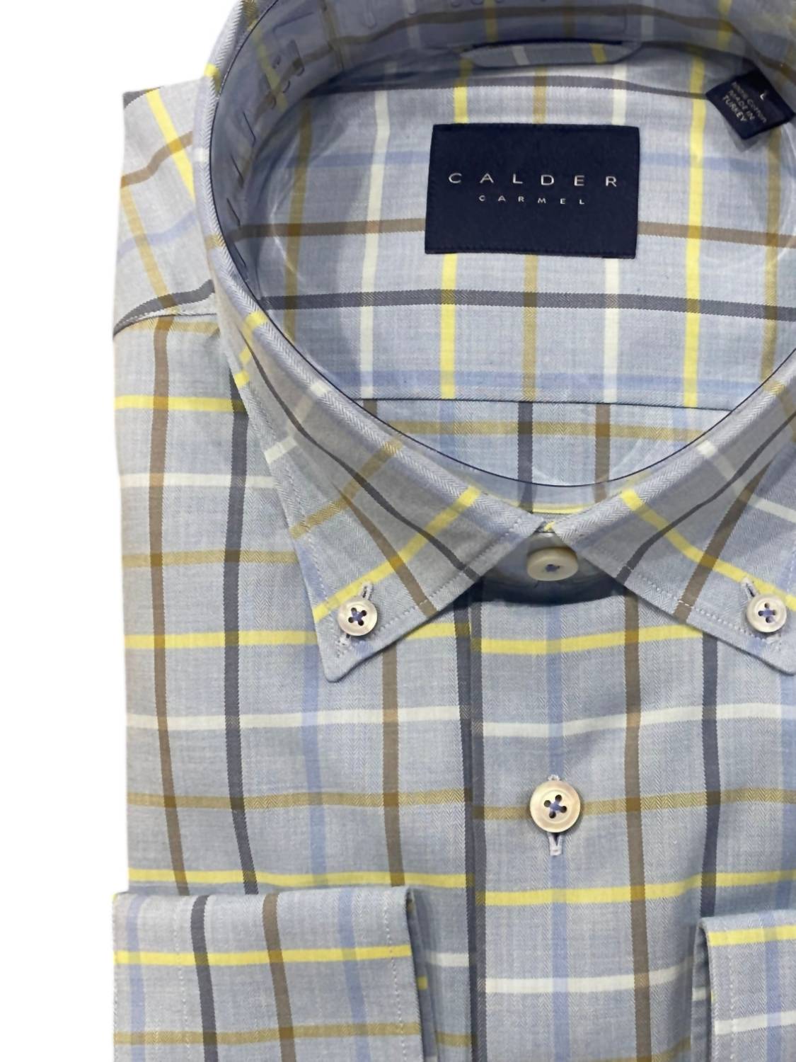 Calder Carmel - Men's Luxury Melange Peached Twill Herringbone Shirt