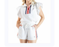Simply Southern Americana Set Matching Shorts in white - women's sleepwear