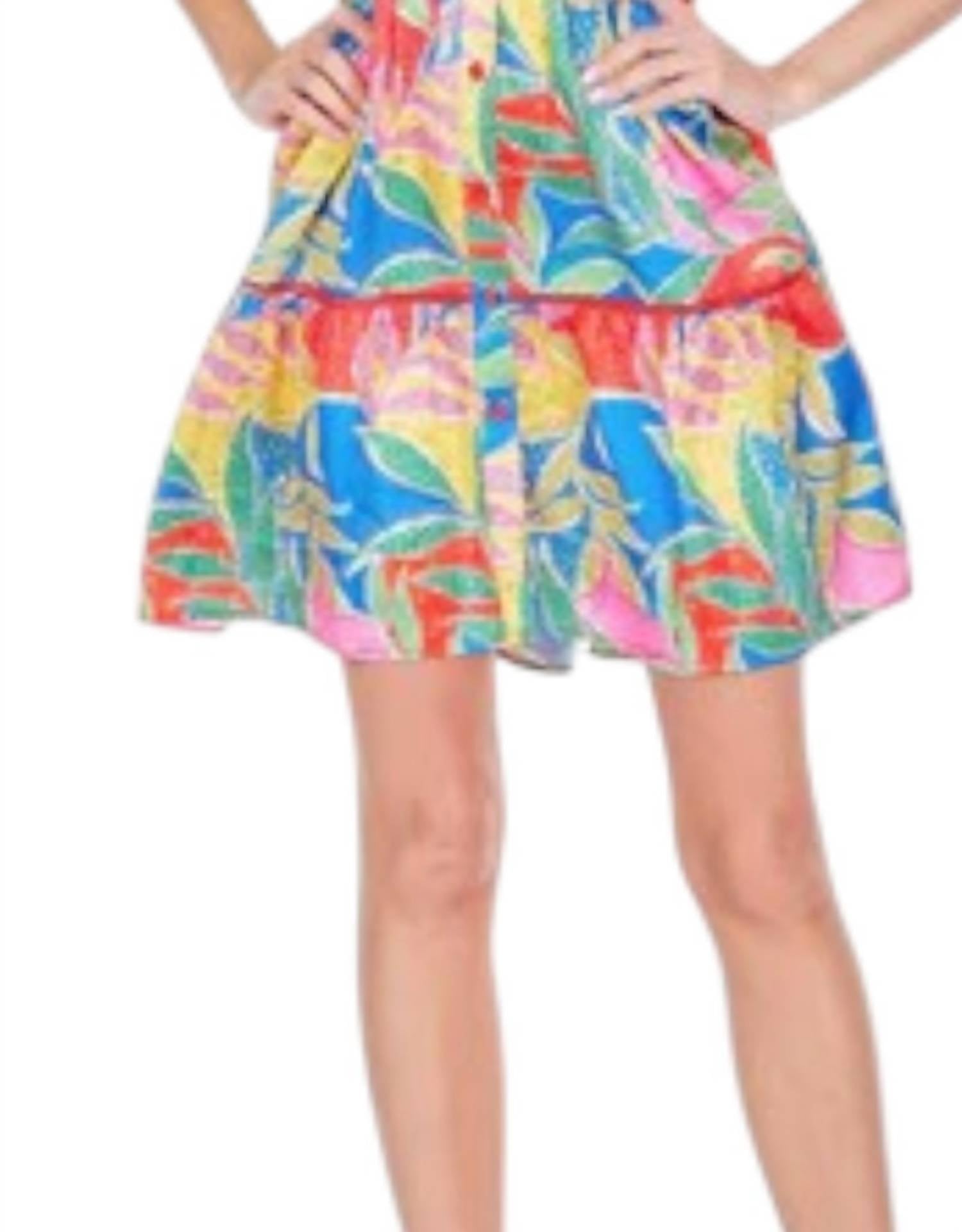 Joy Joy - Ferns Pocket Tiered Shirt Dress