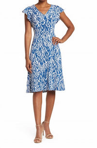 London Times - Gabrielle Leaf Print Dress