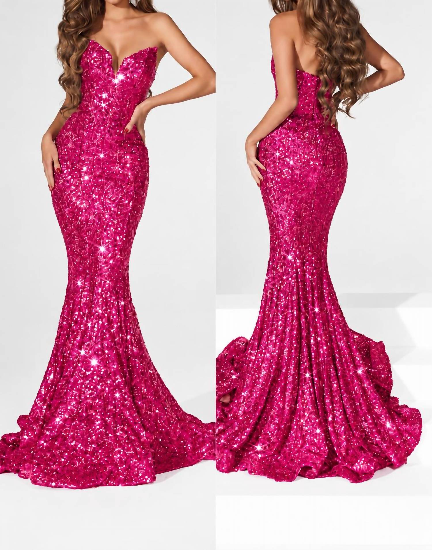 Portia&Scarlett - Strapless Sequin Long Prom Gown