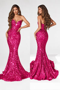 Portia&Scarlett - Strapless Sequin Long Prom Gown