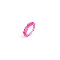 Gold & Honey - Women's Bamboo Lucite Rings - Set Of 5
