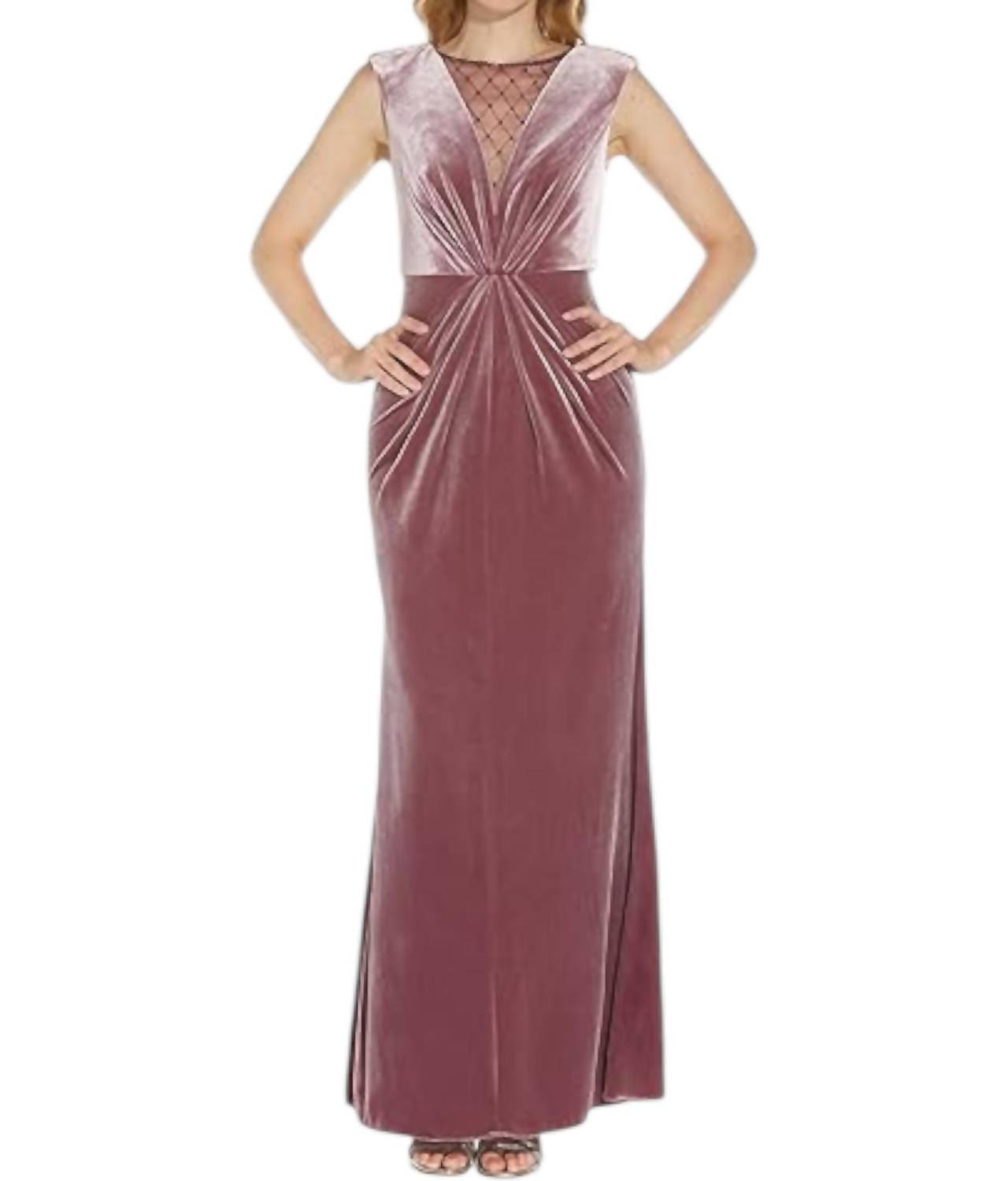 Adrianna Papell - Beaded Velvet Mermaid Gown