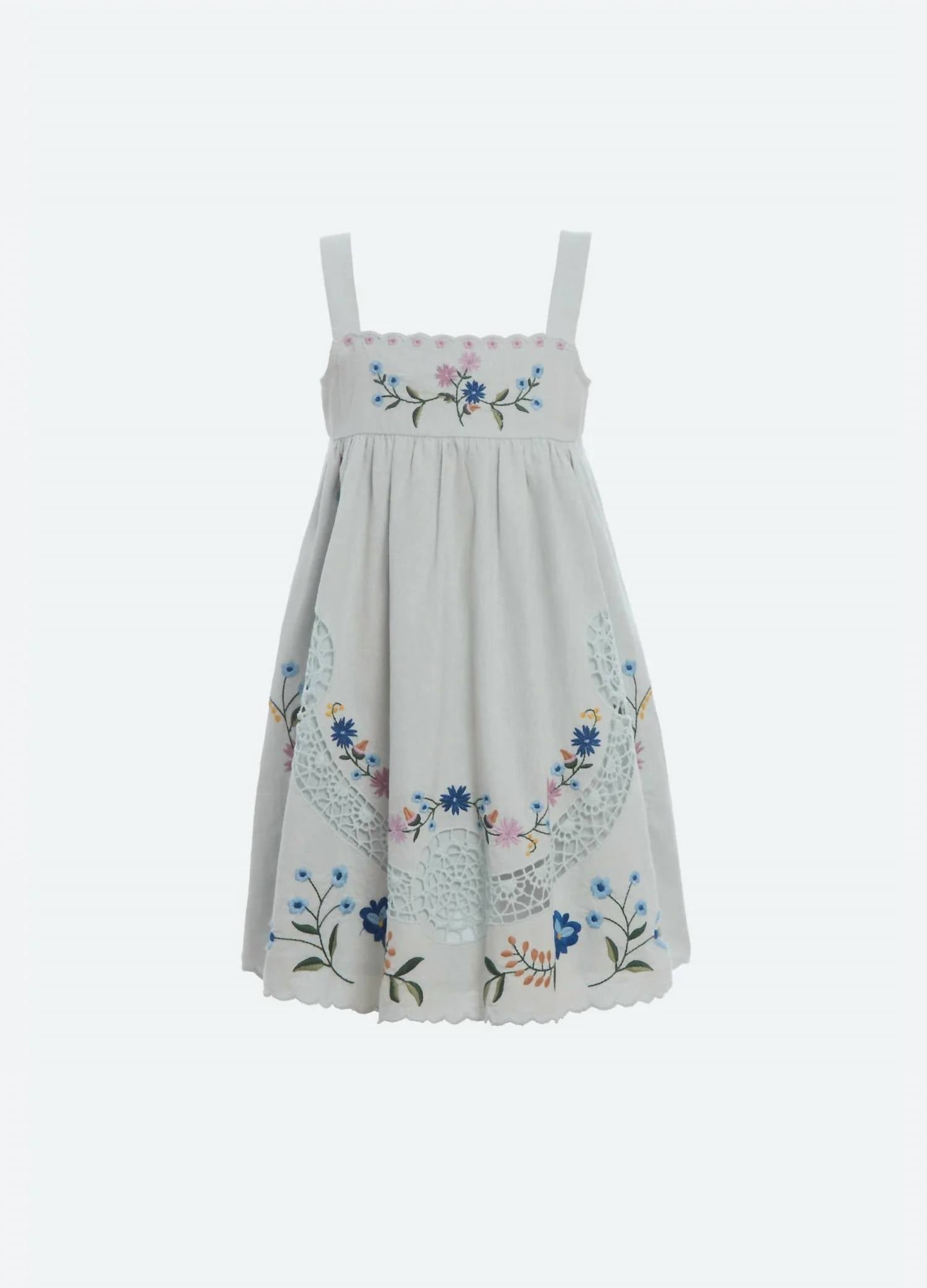 Sea - Girl's Celia Embroidery Tank Dress