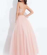 Rachel Allan - Two-piece Strappy Tulle Prom Dress