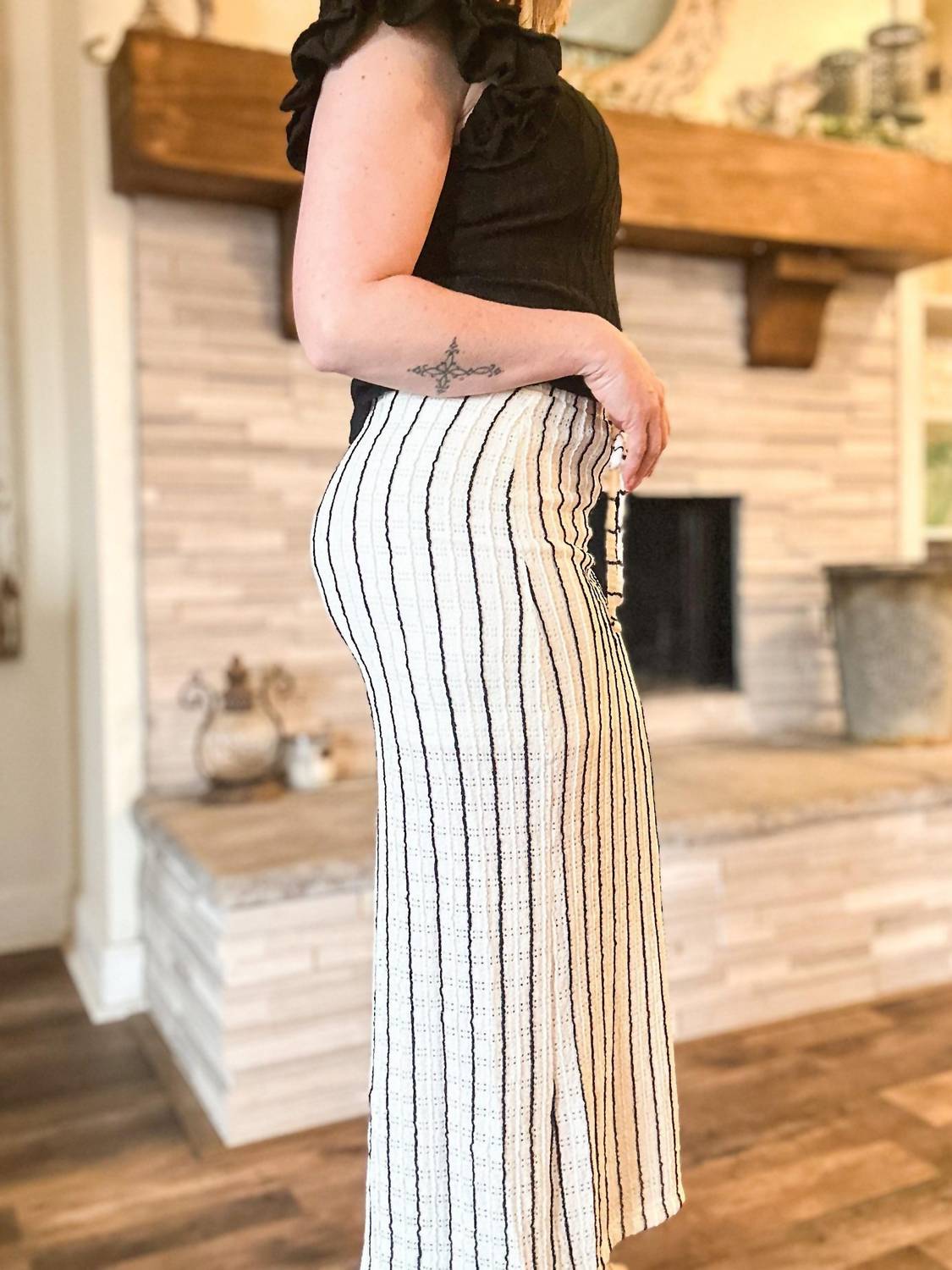 Bailey Rose - Eyelet Stripe Maxi Skirt