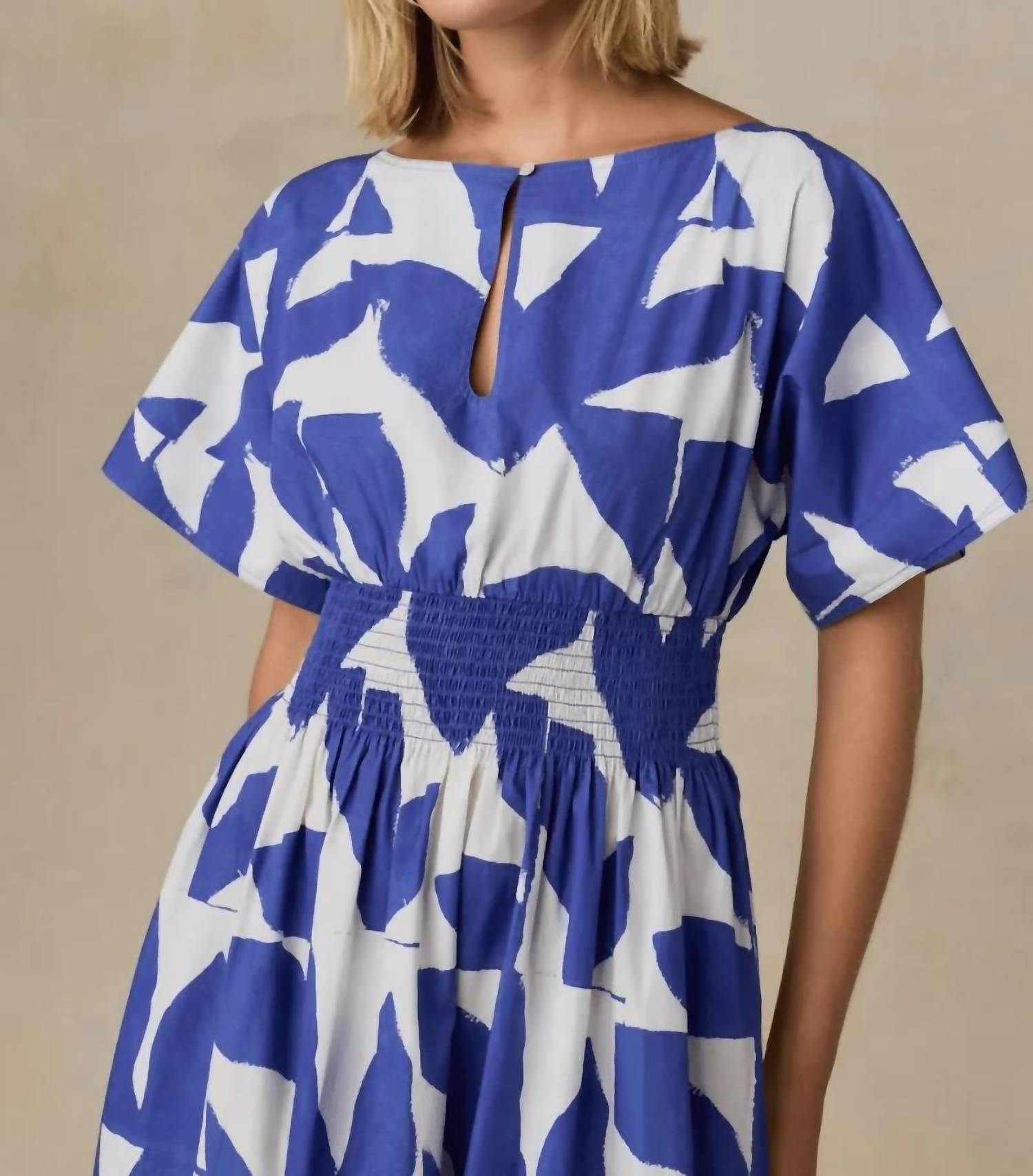 Faherty - Coastal Poplin Elia Smocked Dress