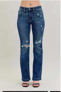 Judy Blue - Mid Rise Hand Sand And Destroy Bootcut Jeans