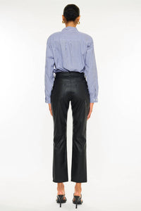 Kancan - Judith High Rise Faux Leather Skinny Straight Leg Jeans