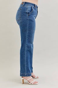 Judy Blue - Women's Wide Leg Double Button Jeans