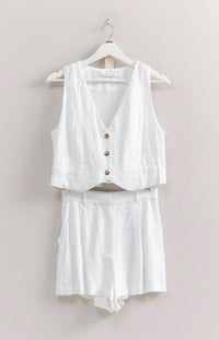 Hyfve - Rayon Linen Vest Short Set
