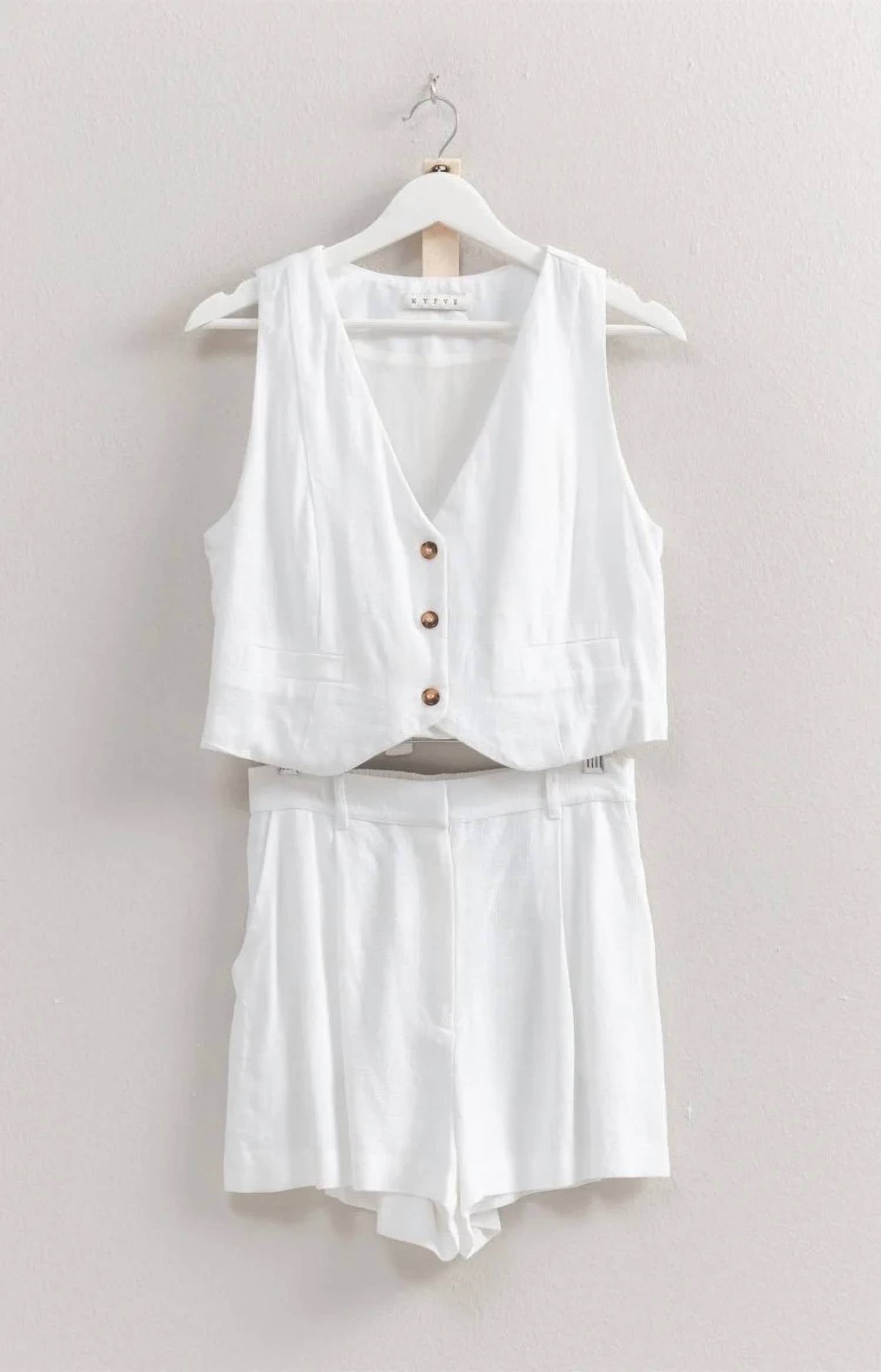 Hyfve - Rayon Linen Vest Short Set