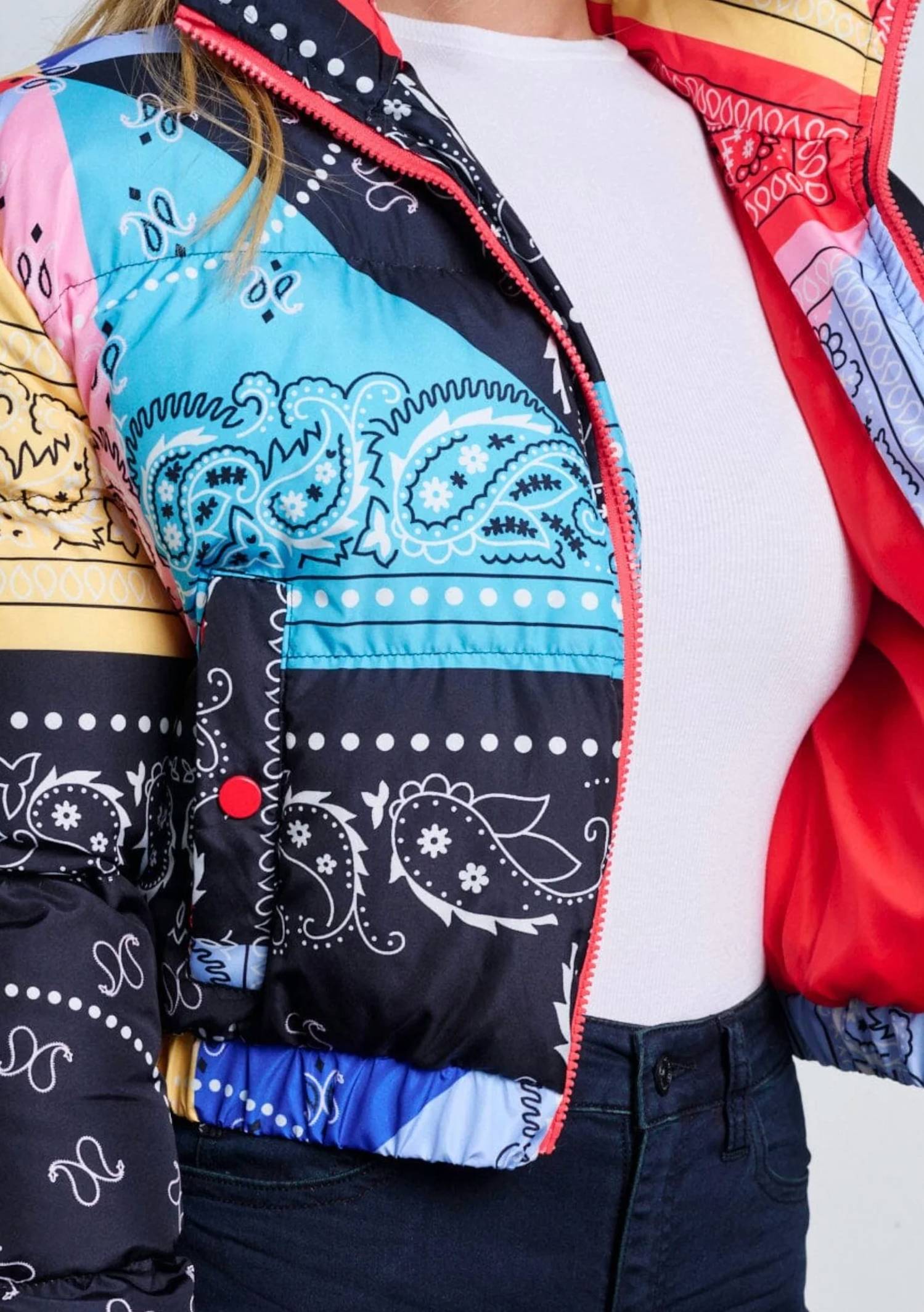36 Point 5 - Adrienne Paisley Bandana Puffer Jacket