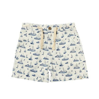 ME & HENRY Boy's Mahalo Printed Boats Shorts in navy - kids' shorts