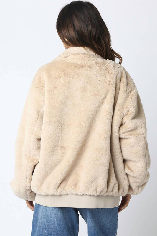 Olivaceous - Emmy Faux Fur Jacket