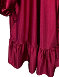 Carole Christian Women's Satin Tie Neck Dress in red - women's dress - alternate view