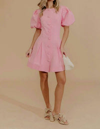 Tcec - Elsie Puff Sleeve Button Down Mini Dress