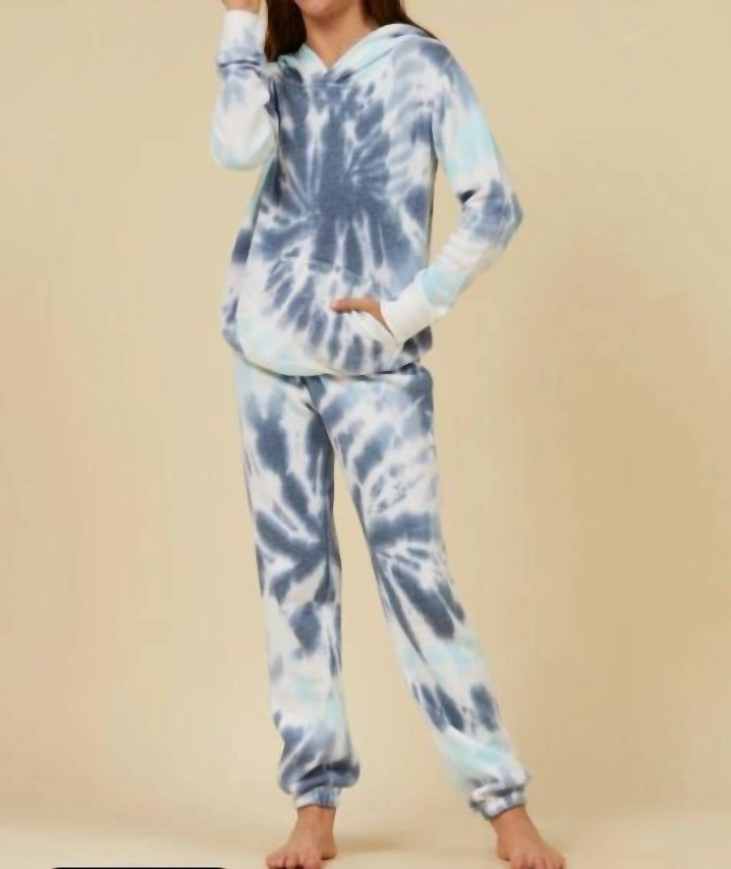 Vintage Havana - Girls Nautical Swirl Tie Dye New Burn Out Fitted Hoodie