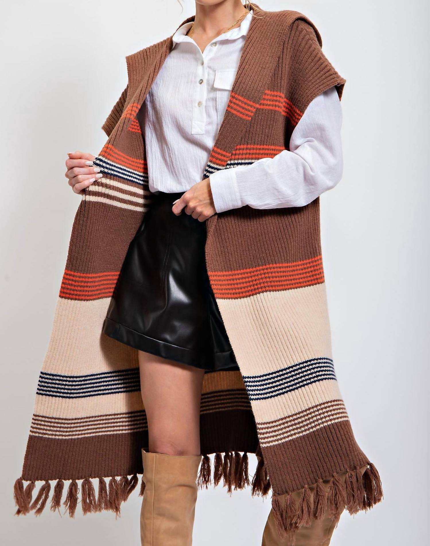 Easel - Knitted Sweater Kimono