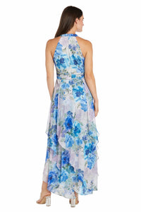 R&M Richards - Long Floral Printed Chiffon Daytime Dress