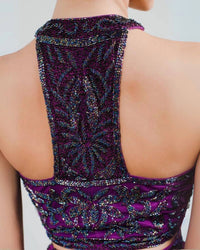 Zasa Chic - Embellished Crop Top Two Piece Gown