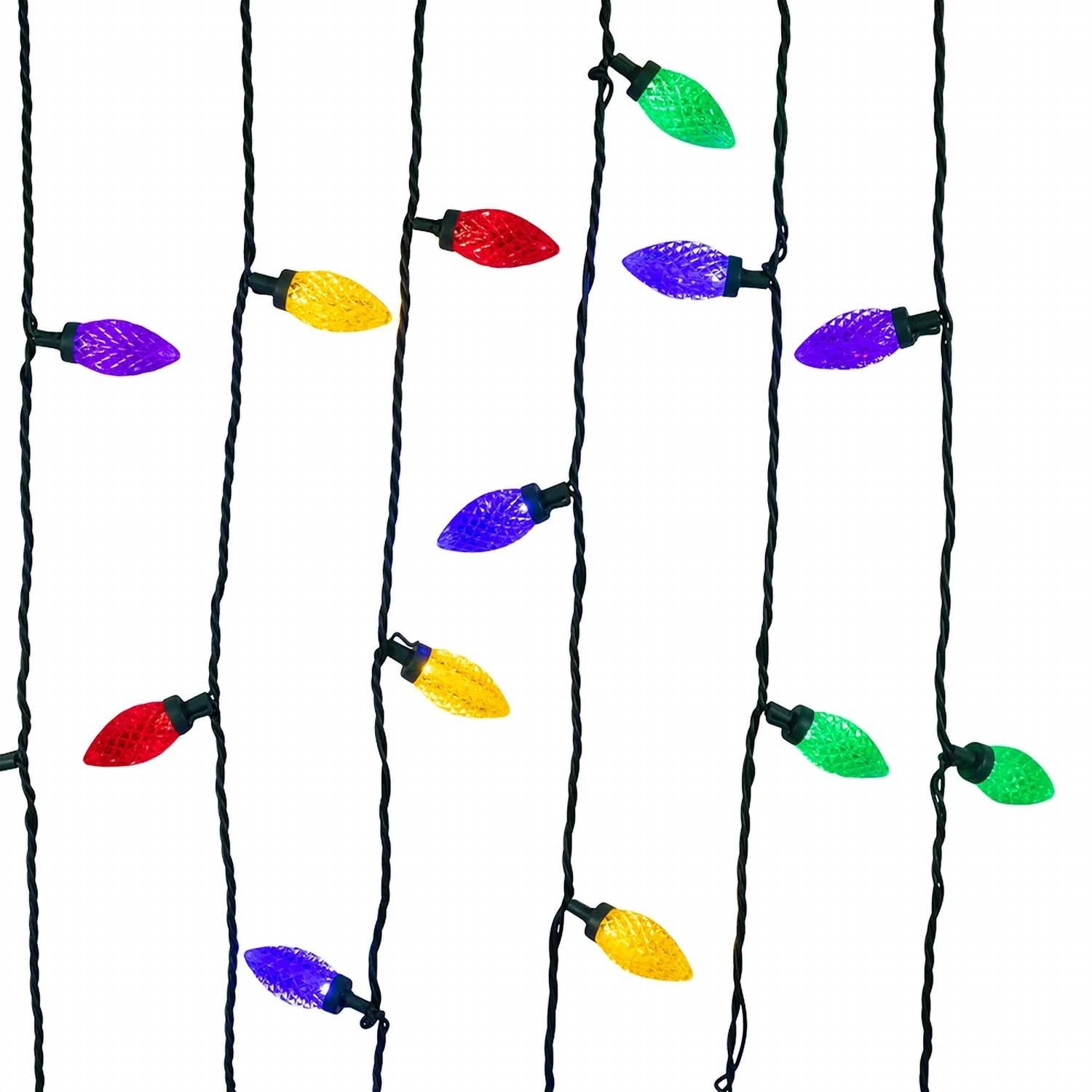 Kurt S. Adler - Multicolor LED Faceted C9 Wire String 100 Light - Set 66