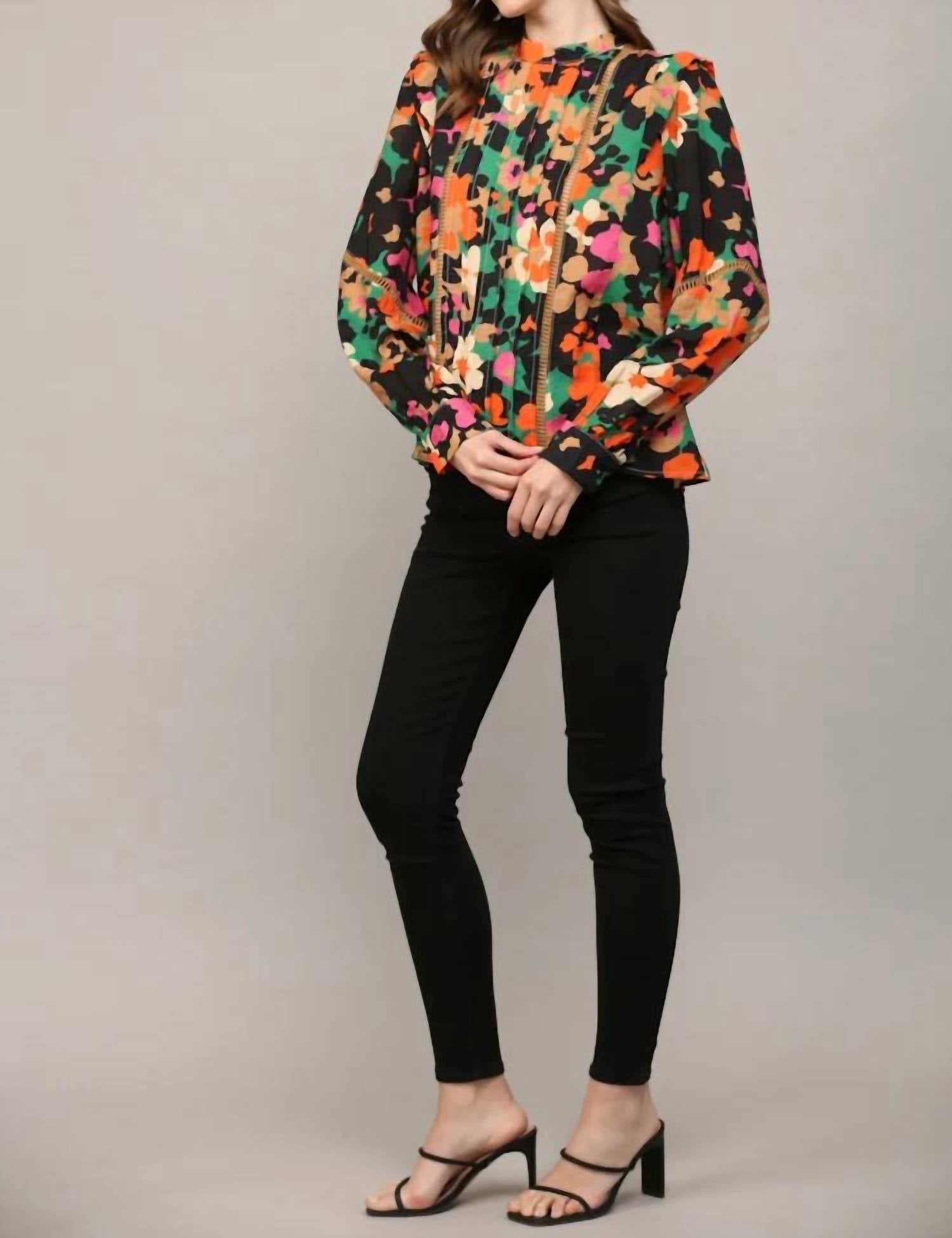 Fate - Marigold Tucked Lace Insert Blouse