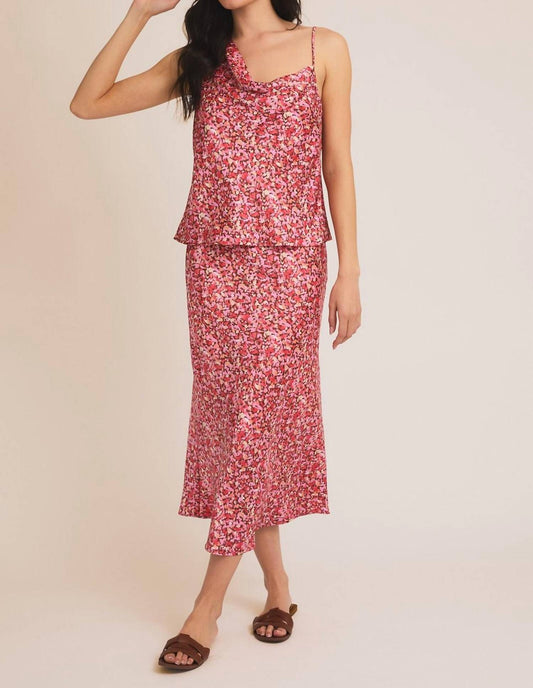 Gilli - Evan Floral Satin Midi Skirt