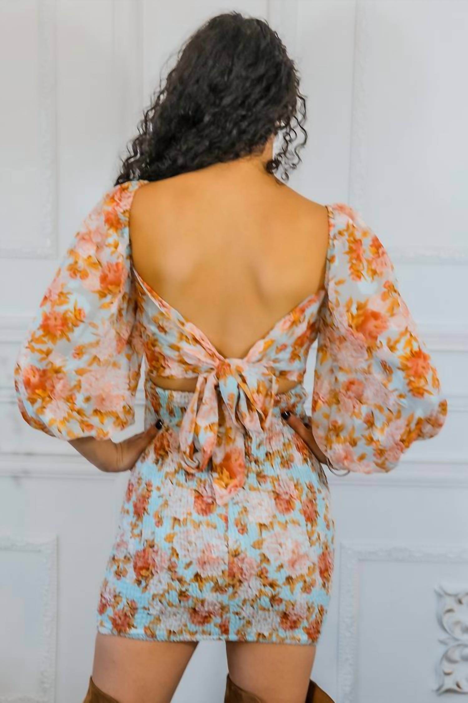Surelymine - Meaningful Dreams Floral Ruched Mini Dress
