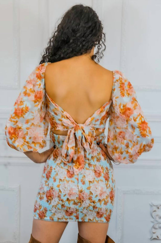 Surelymine - Meaningful Dreams Floral Ruched Mini Dress